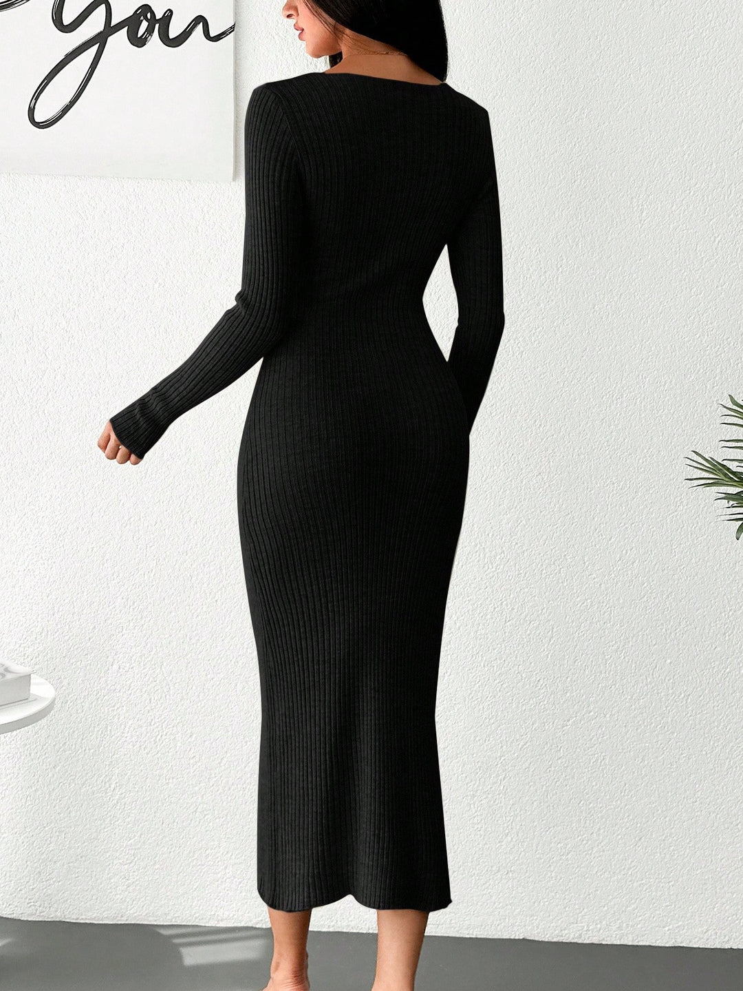 SHEIN maxi ruha, fekete