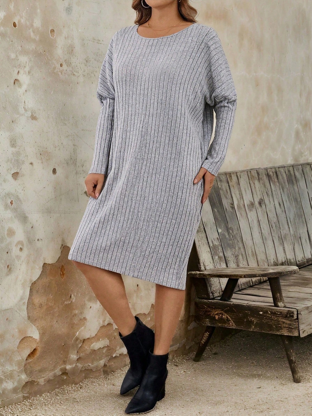 Rochie midi SHEIN, gri