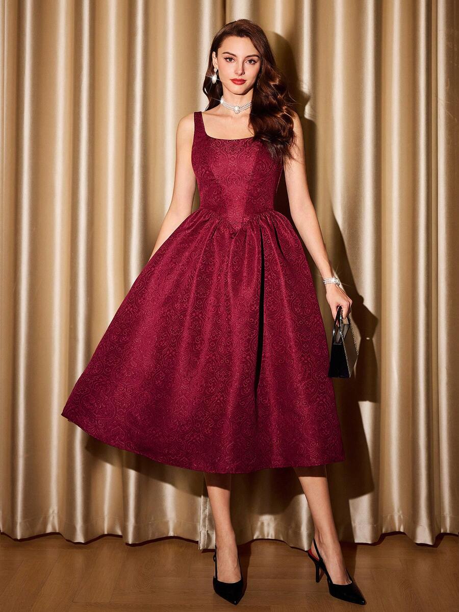 Rochie midi SHEIN, vișiniu