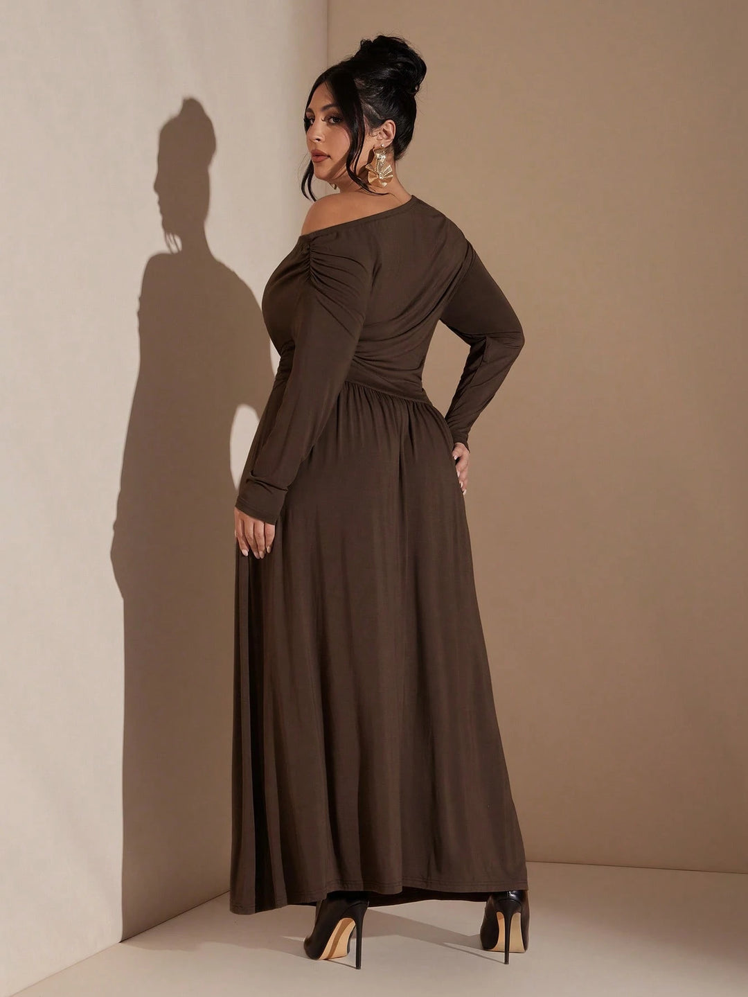 SHEIN maxi ruha, barna