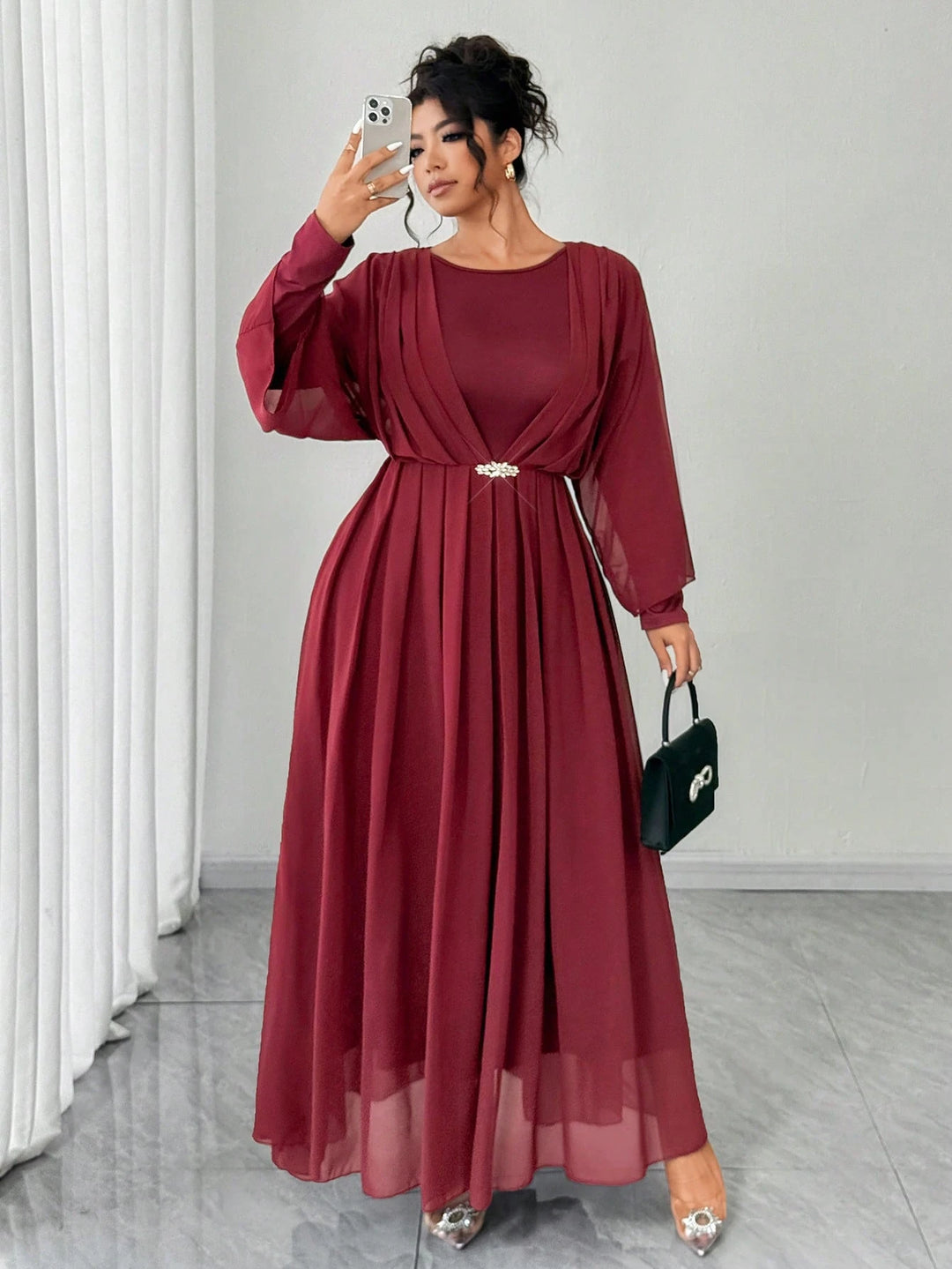 Rochie Maxi Shein Curve, vișiniu