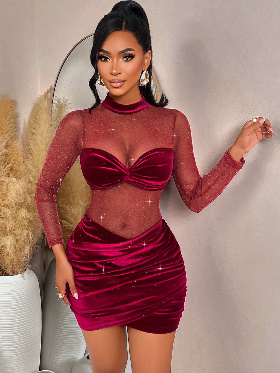 Rochie mini SHEIN, vișiniu