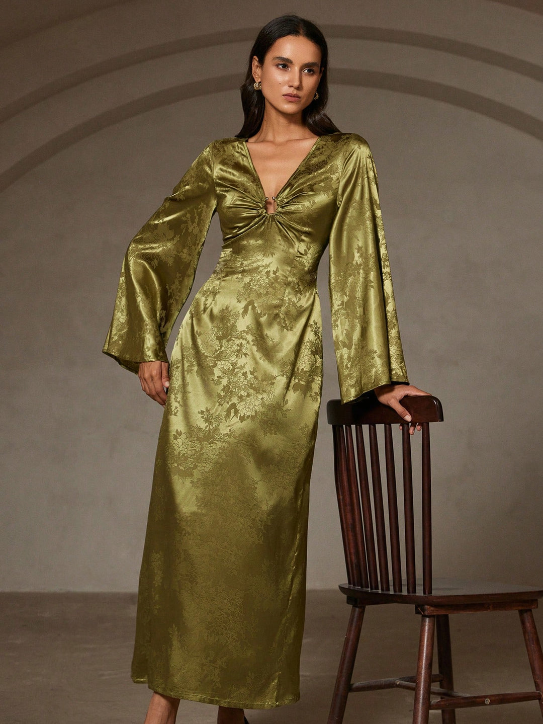 Rochie maxi SHEIN, verde