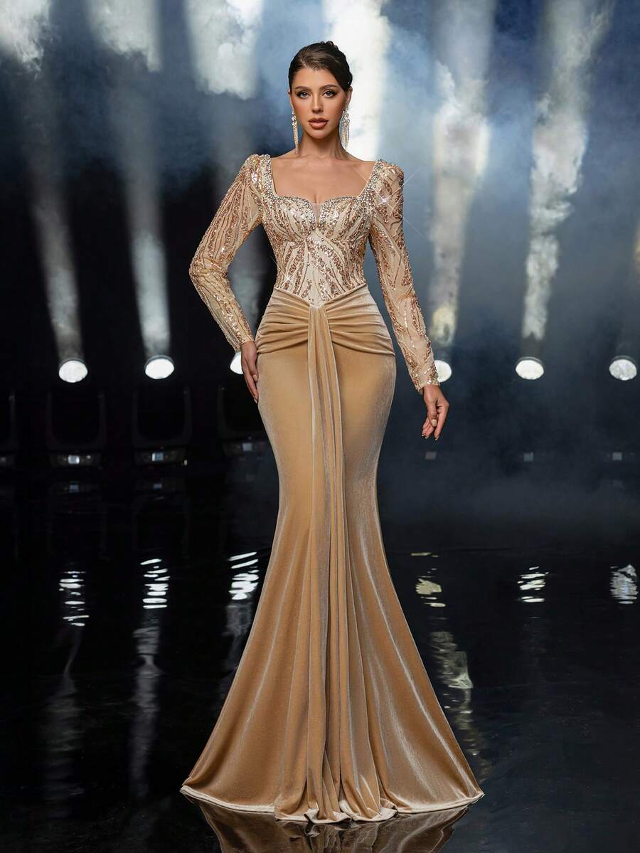 Rochie de ocazie SHEIN, bej