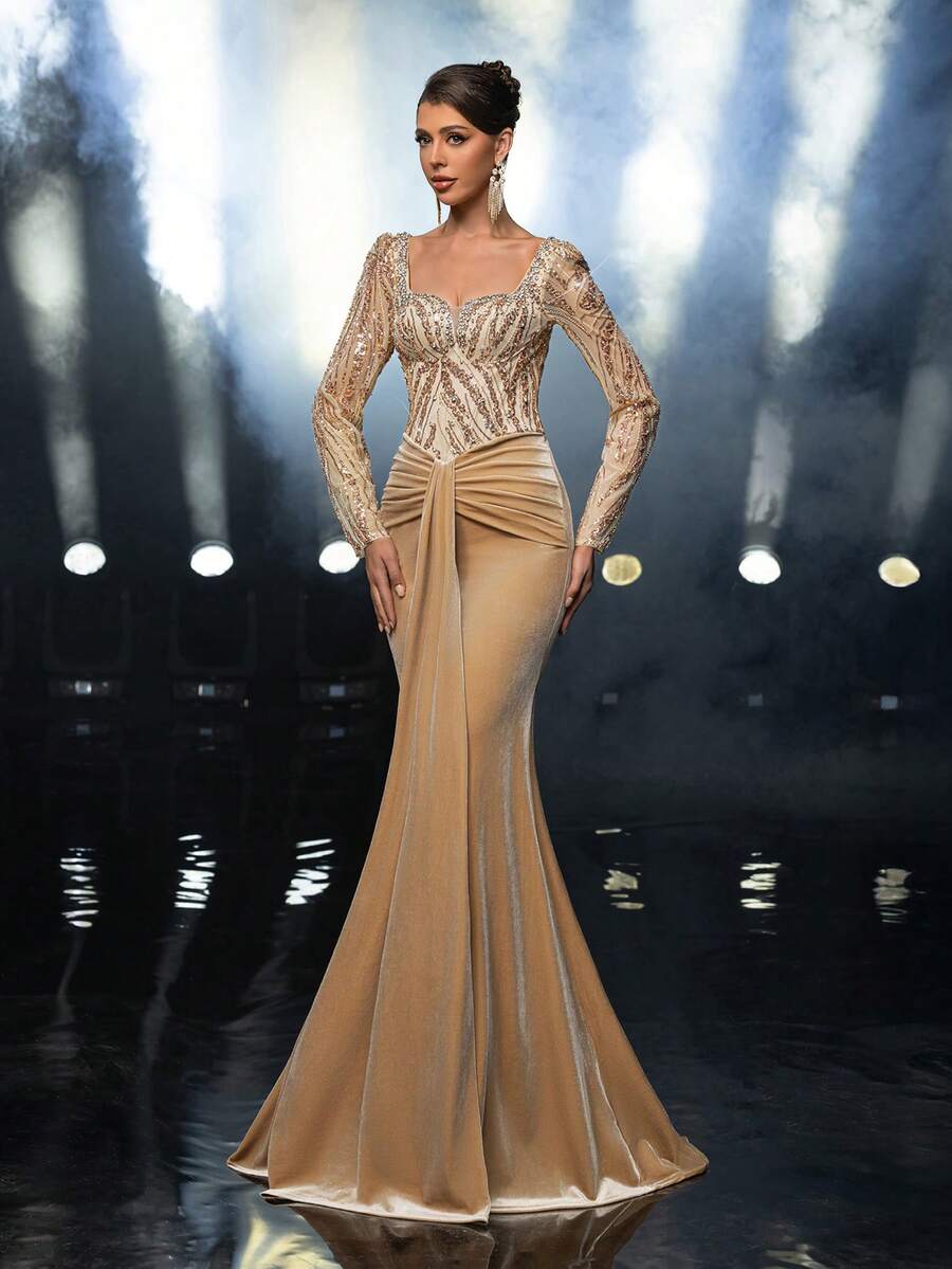 Rochie de ocazie SHEIN, bej