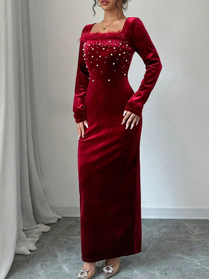 Rochie maxi SHEIN, vișiniu
