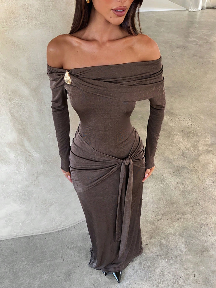 SHEIN maxi ruha, barna