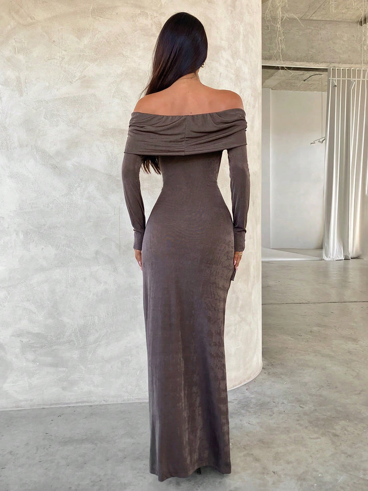 SHEIN maxi ruha, barna