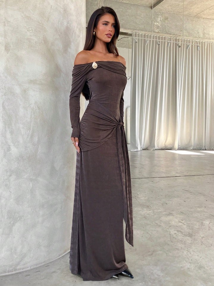 SHEIN maxi ruha, barna