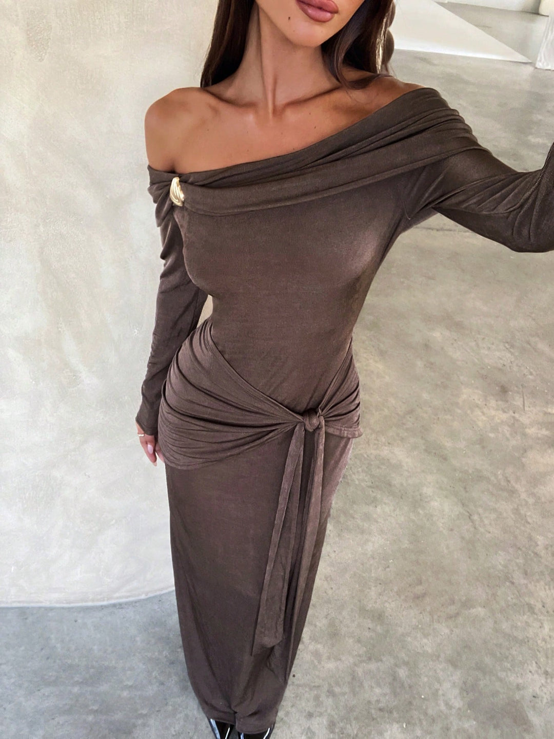 Rochie maxi SHEIN, maro