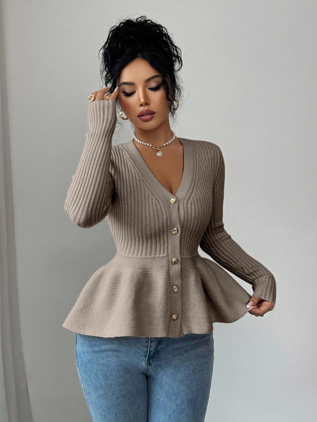 Cardigan SHEIN, kaki