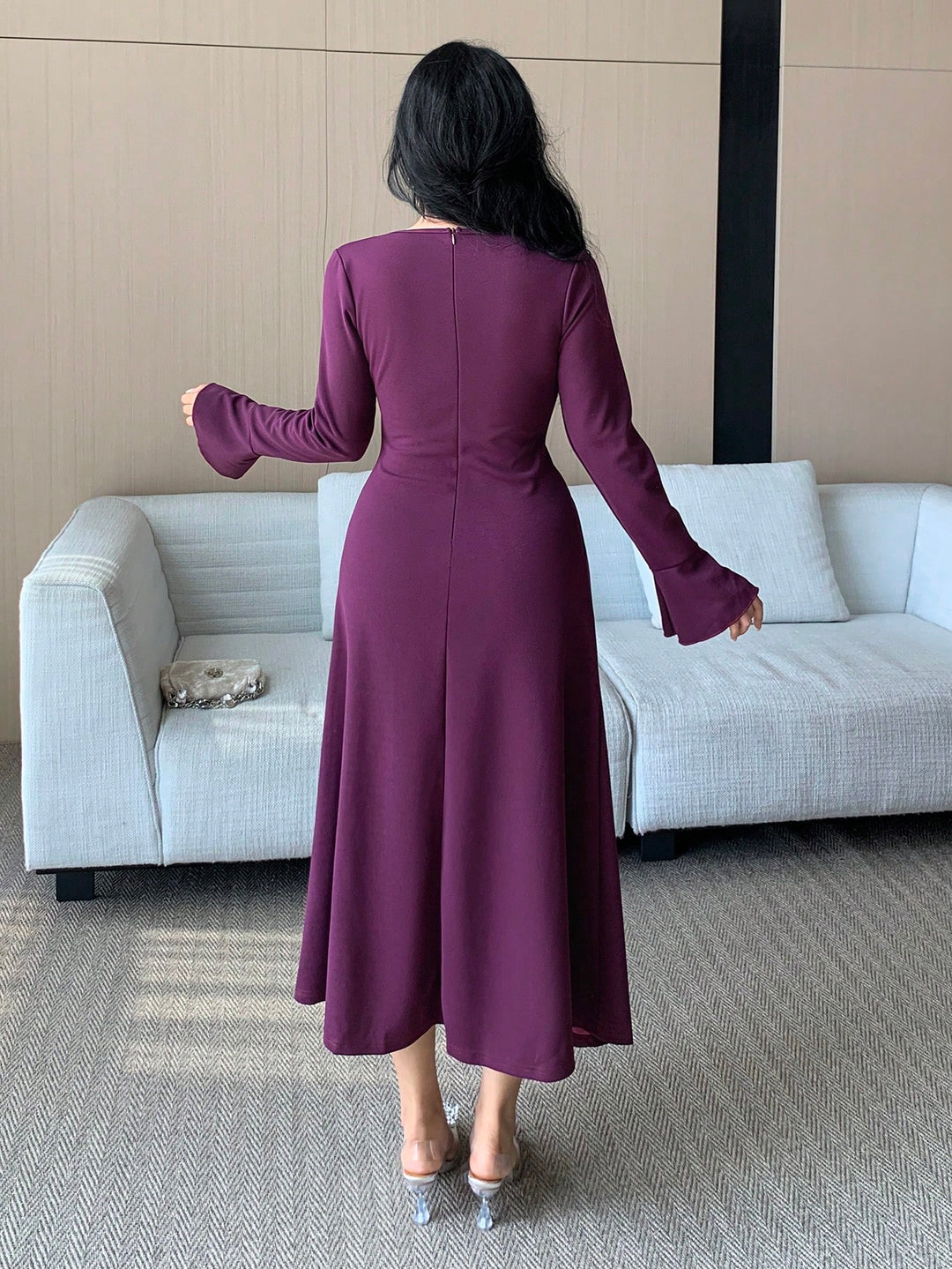 SHEIN Purple Midi Dress