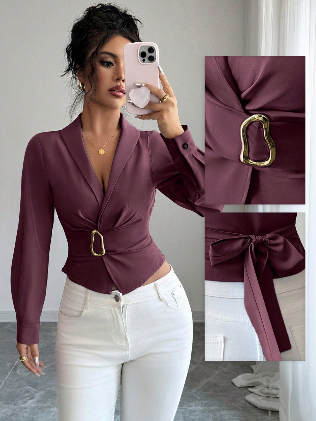 Bluza SHEIN, vișiniu