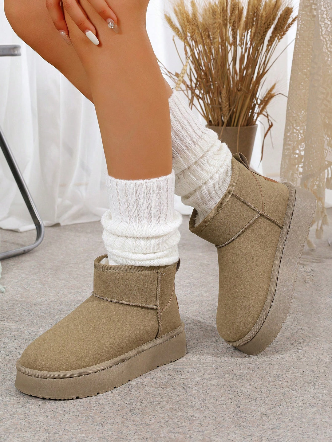 Cizme SHEIN, kaki
