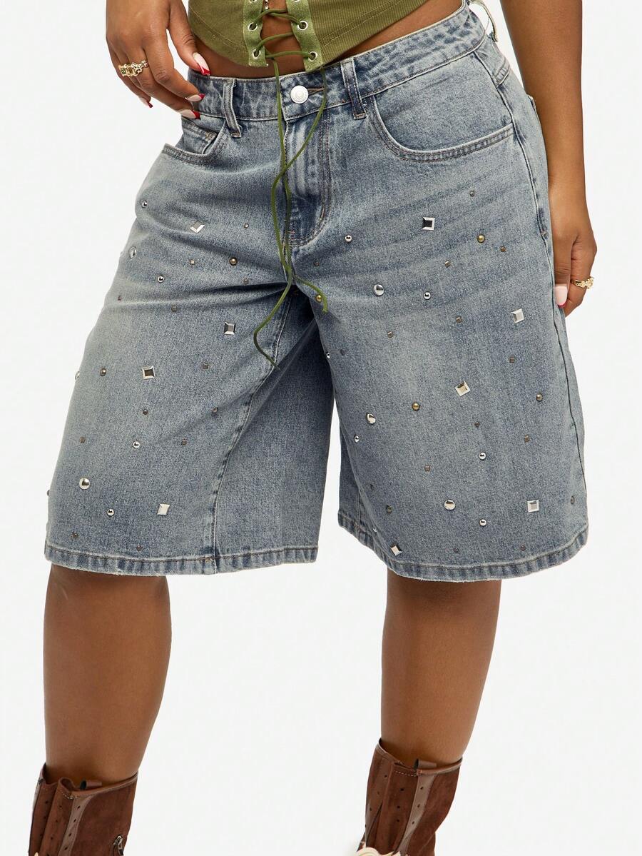 Pantaloni scurți de blugi SHEIN, albastru