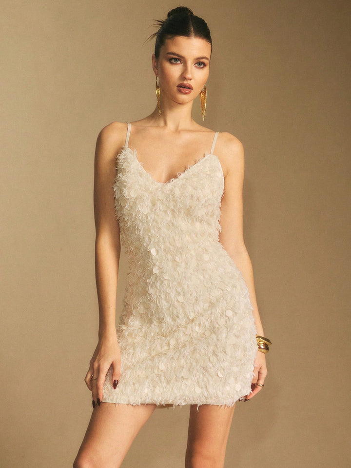 SHEIN mini ruha, krém