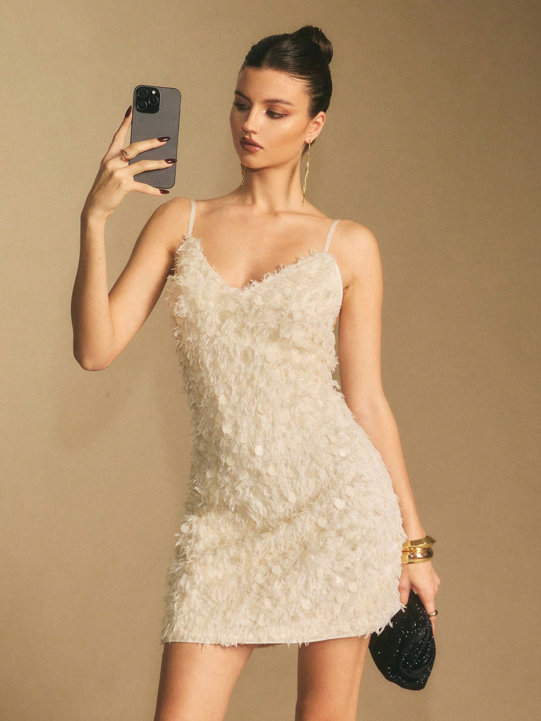 SHEIN mini ruha, krém