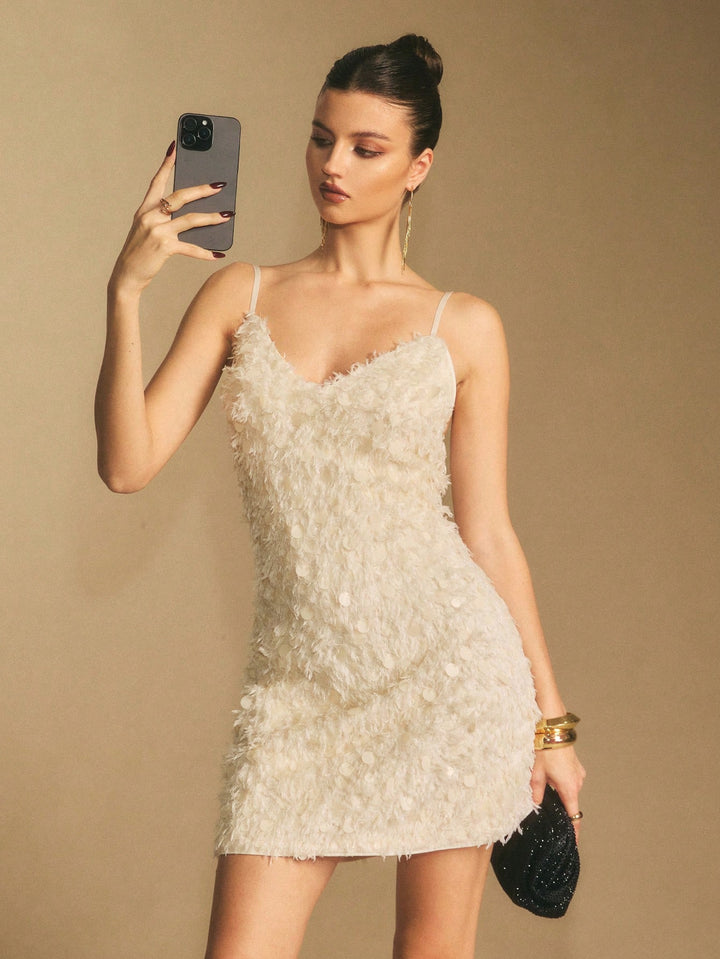 SHEIN mini ruha, krém