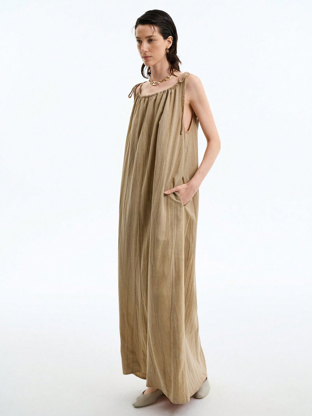SHEIN maxi ruha, khaki