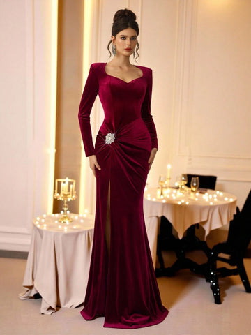 Rochie de ocazie SHEIN, vișiniu