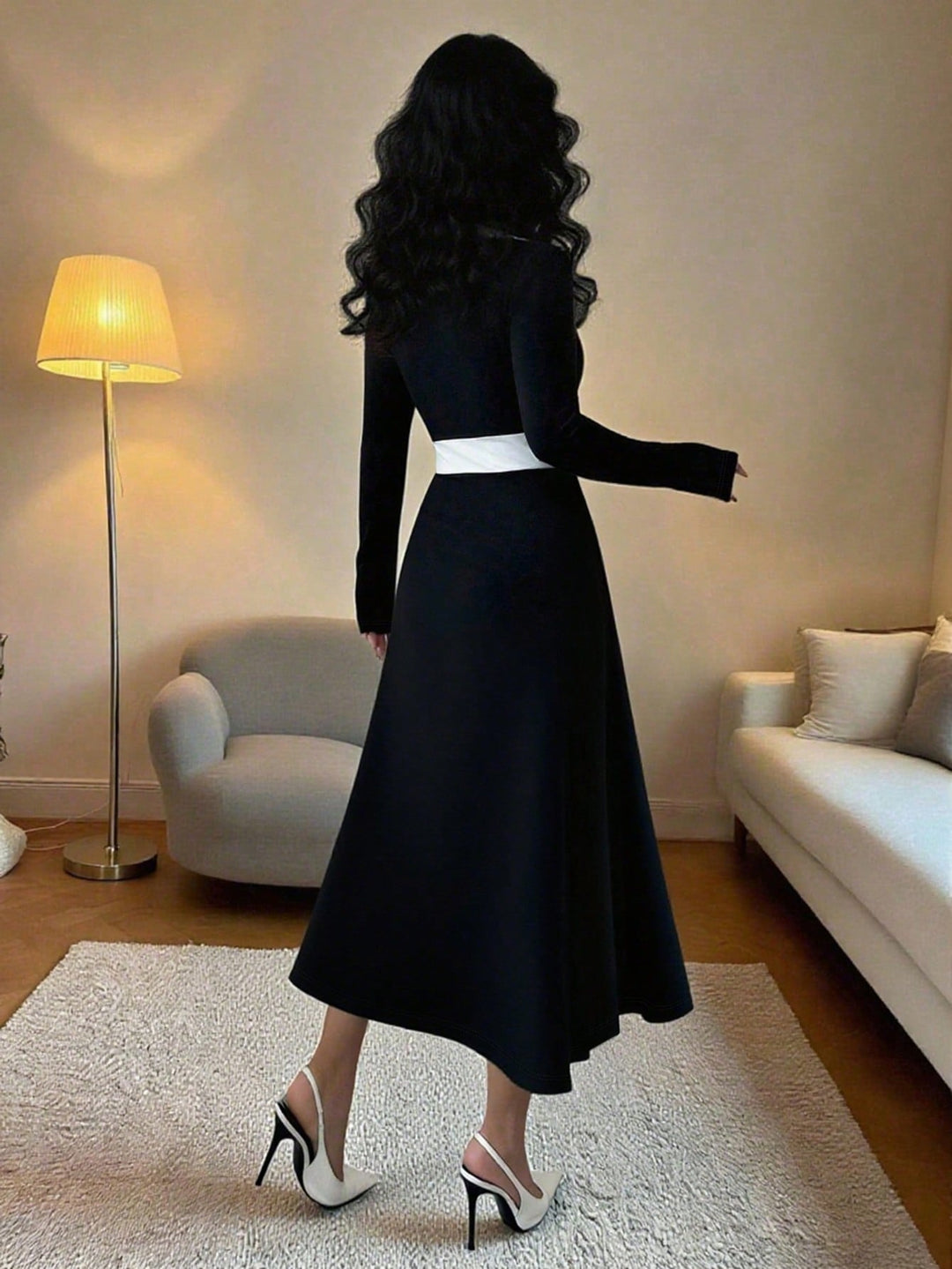 Rochie midi SHEIN, negru
