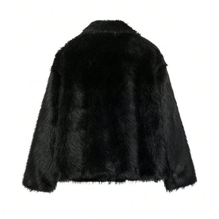 Haină de blană SHEIN, negru