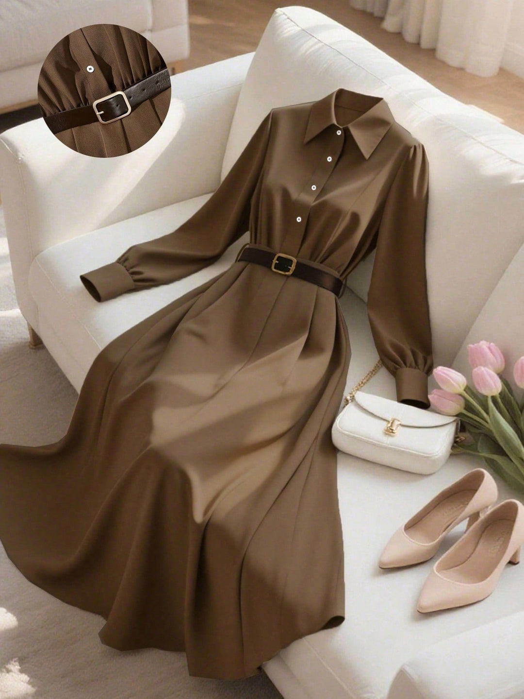 Rochie maxi SHEIN, maro