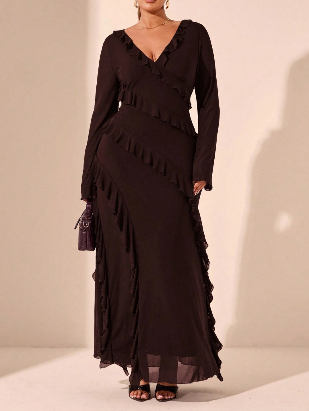 Rochie maxi SHEIN, maro
