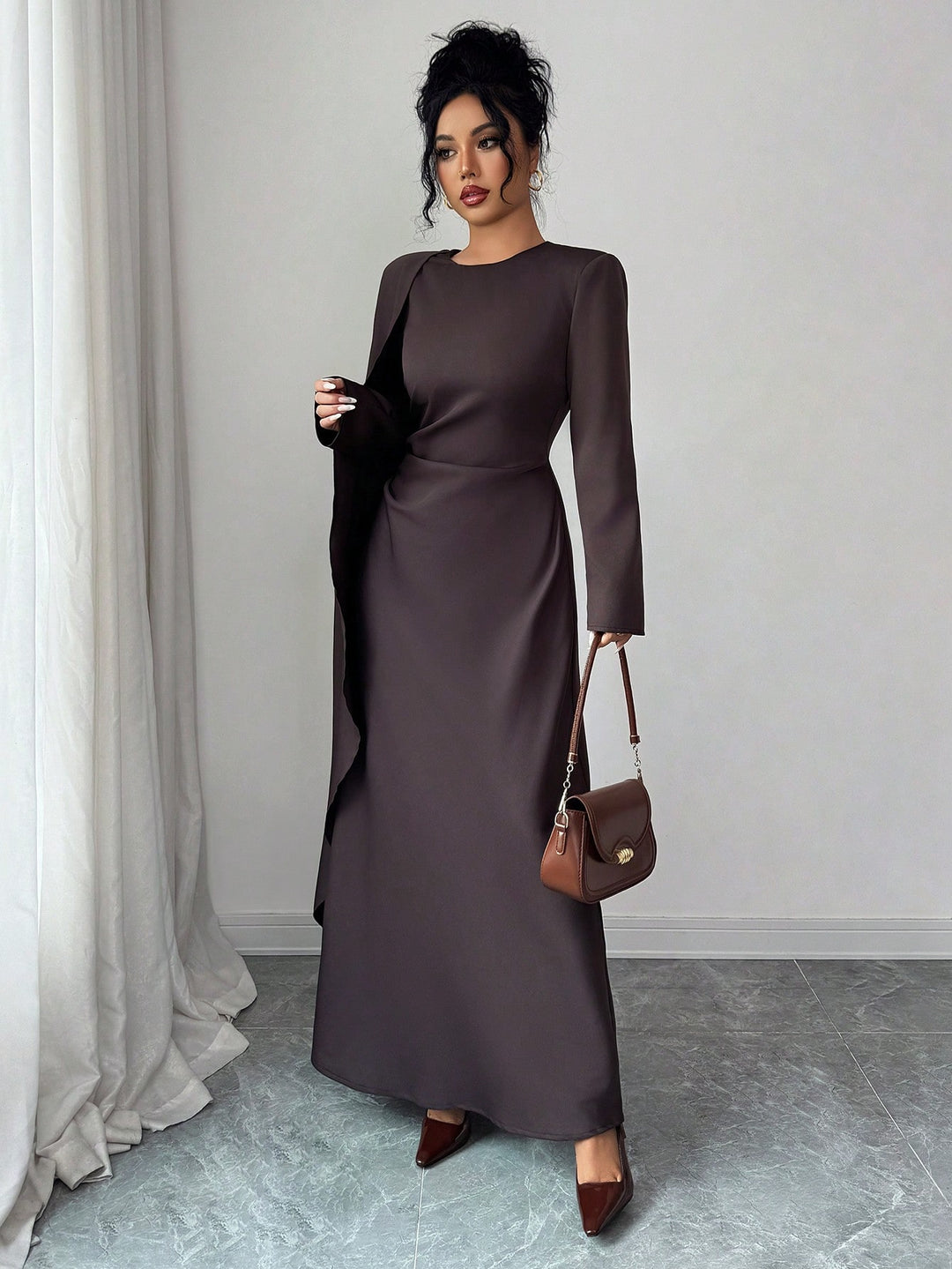 Rochie maxi SHEIN, maro