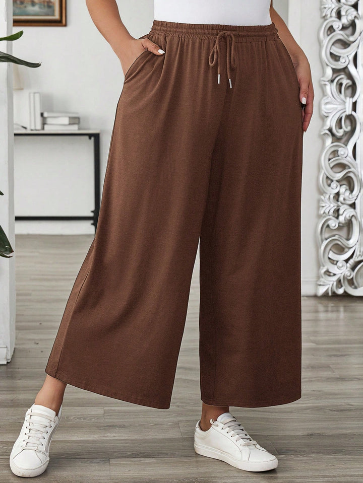Pantaloni Shein Curve+, maro