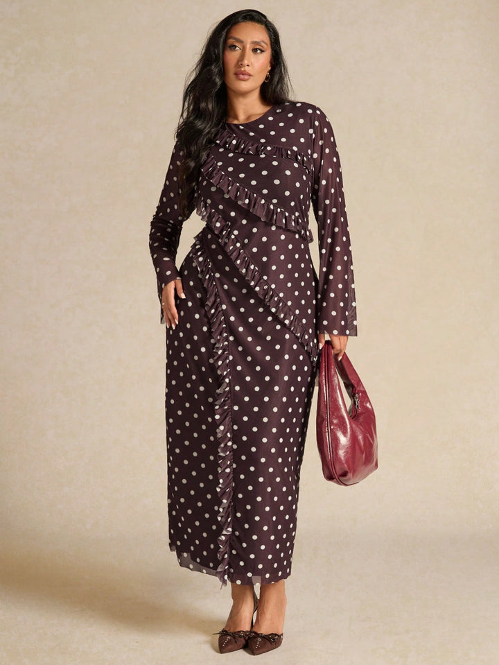 SHEIN maxi ruha, barna
