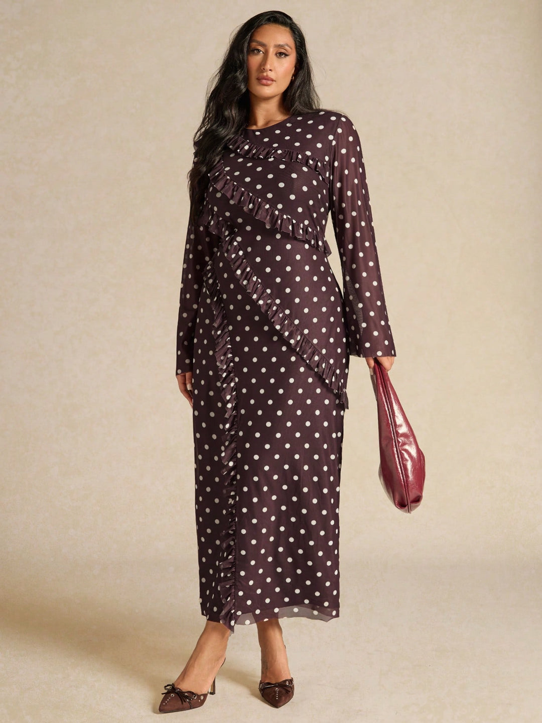 SHEIN maxi ruha, barna