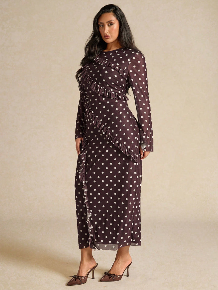 SHEIN maxi ruha, barna