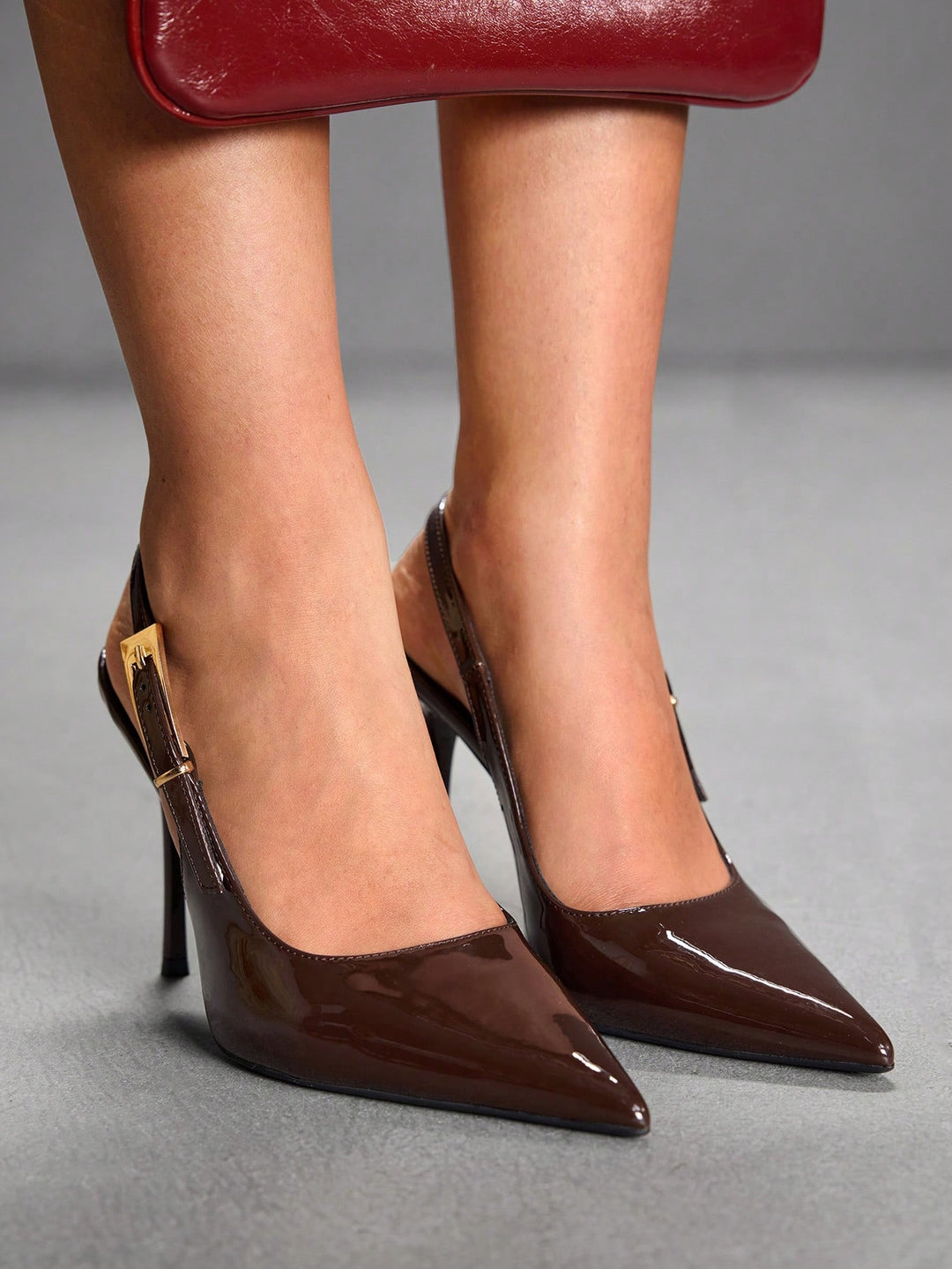 Pantofi cu toc SHEIN, maro