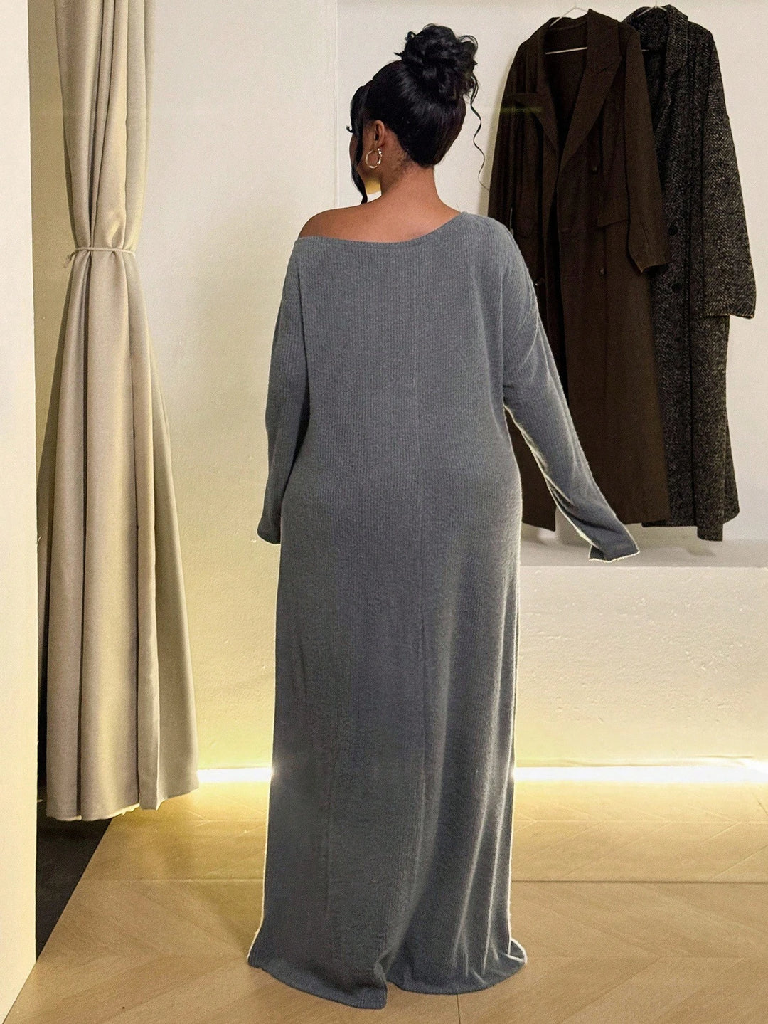 SHEIN maxi ruha, szürke