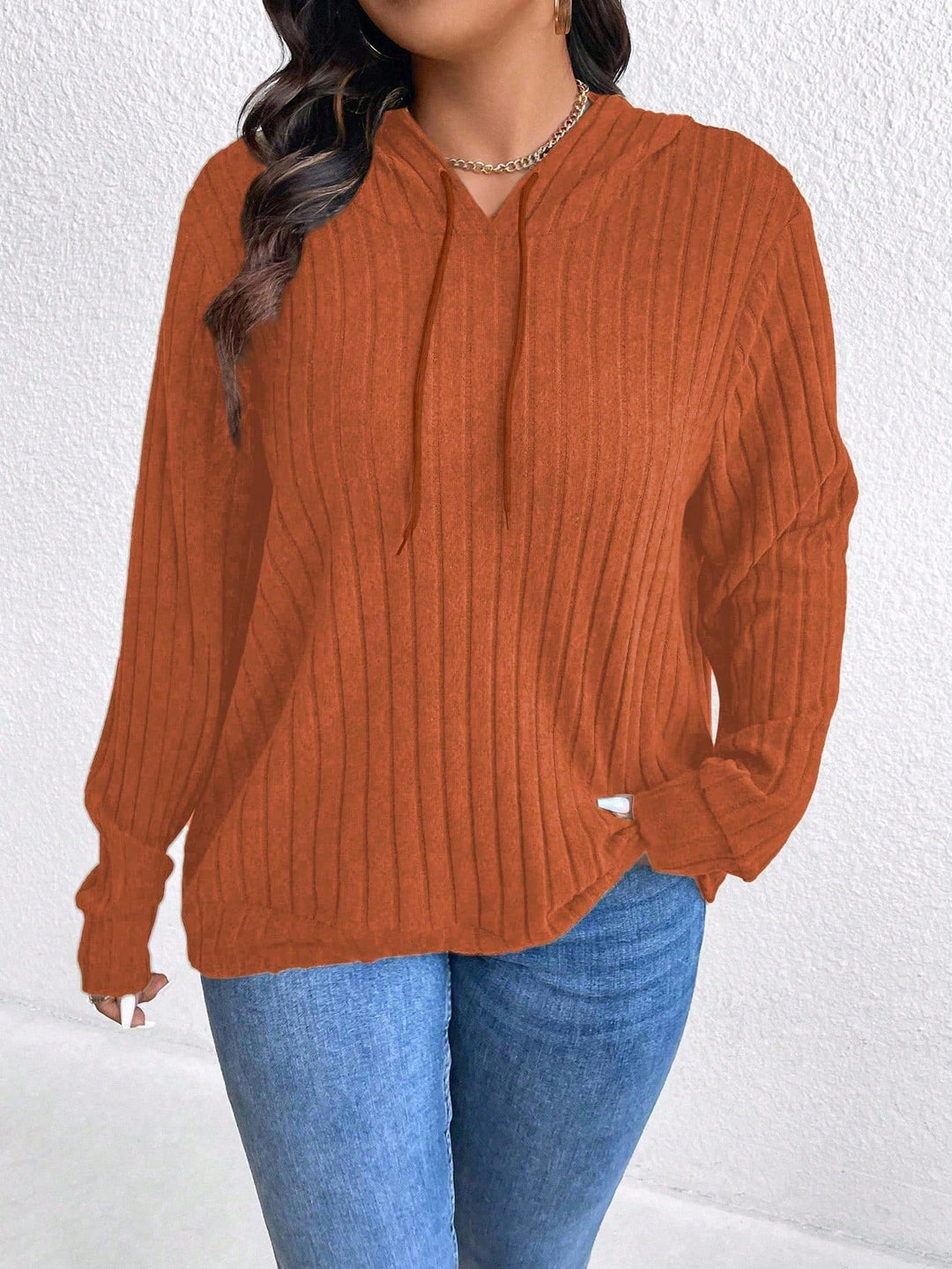 Shein Curve+ blúz, téglavörös