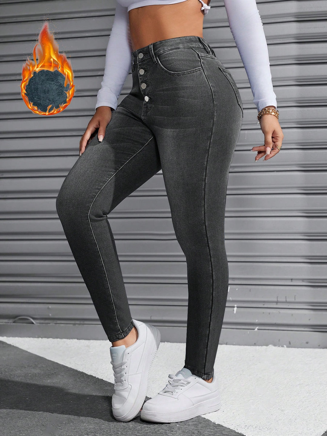Jeans SHEIN, gri