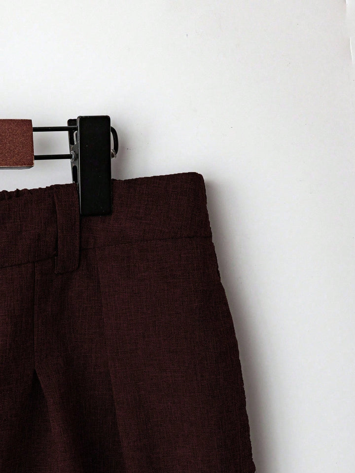 Pantalon de costum SHEIN, vișiniu