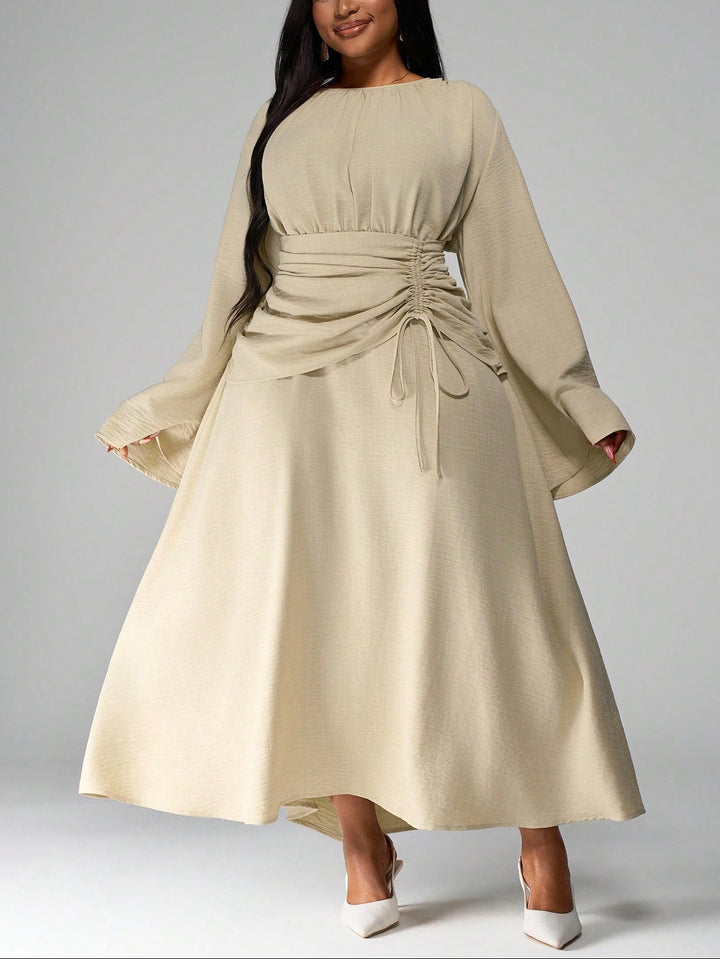 Rochie maxi Shein Curve+, bej