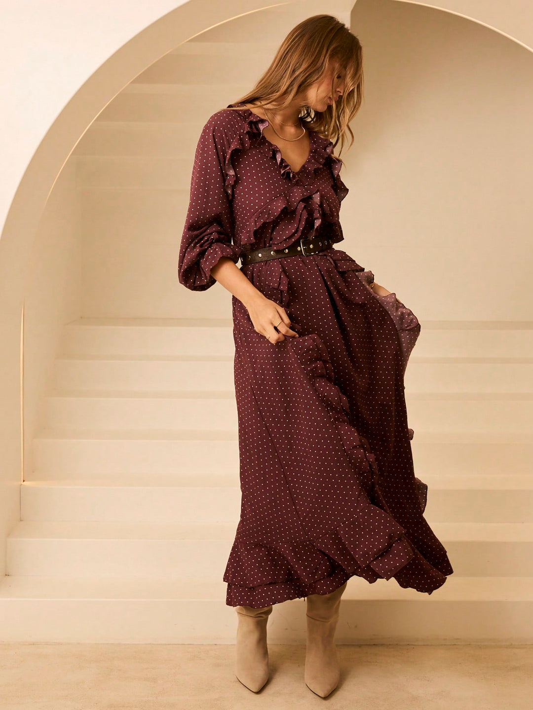 Rochie maxi SHEIN, maro