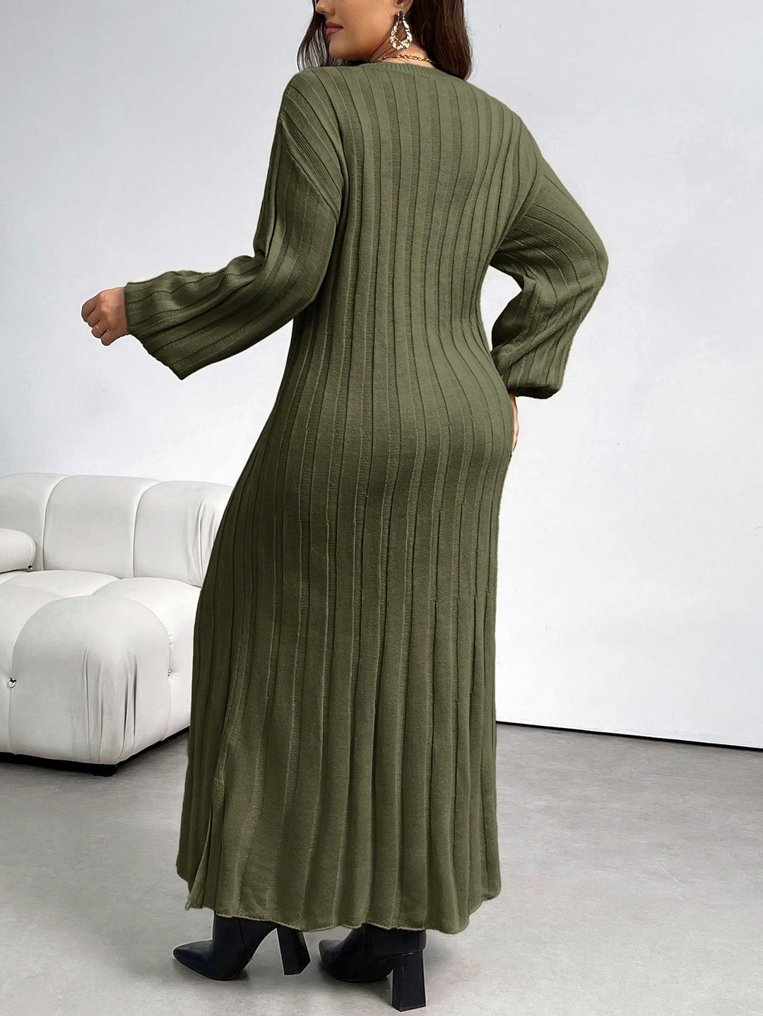Rochie maxi SHEIN, kaki
