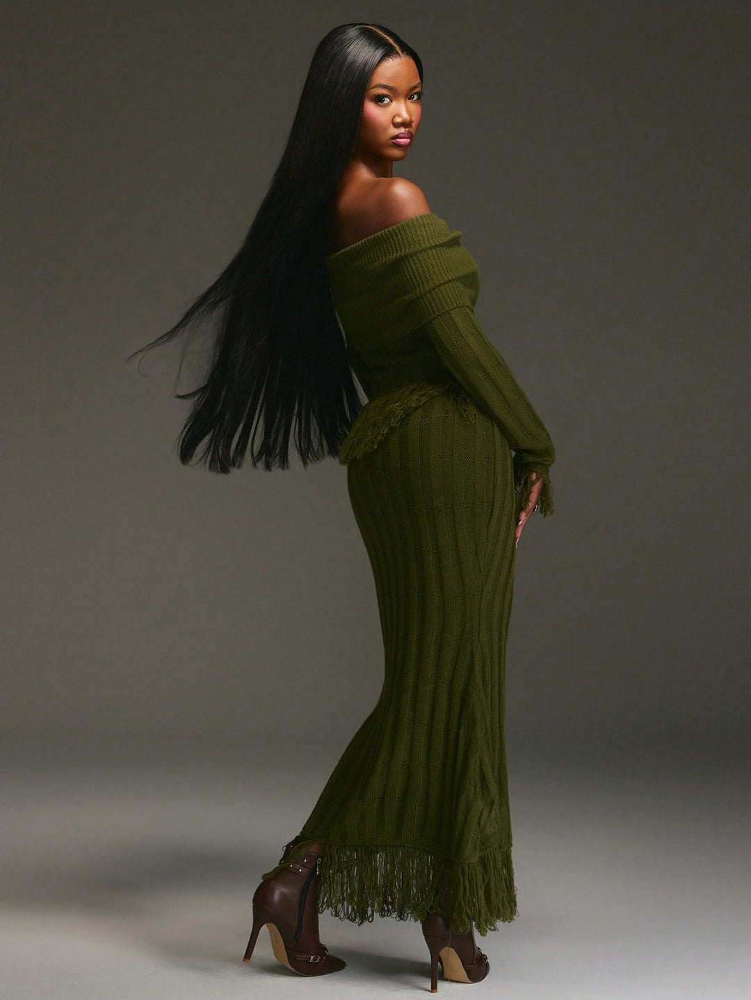 Rochie maxi SHEIN, verde