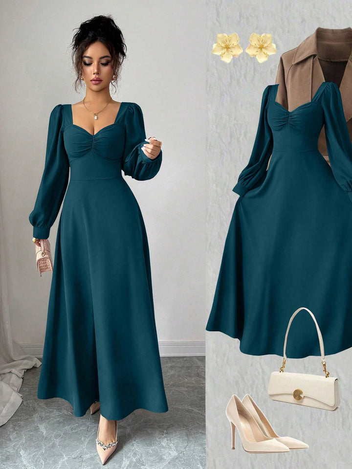 Rochie maxi SHEIN, turcoaz