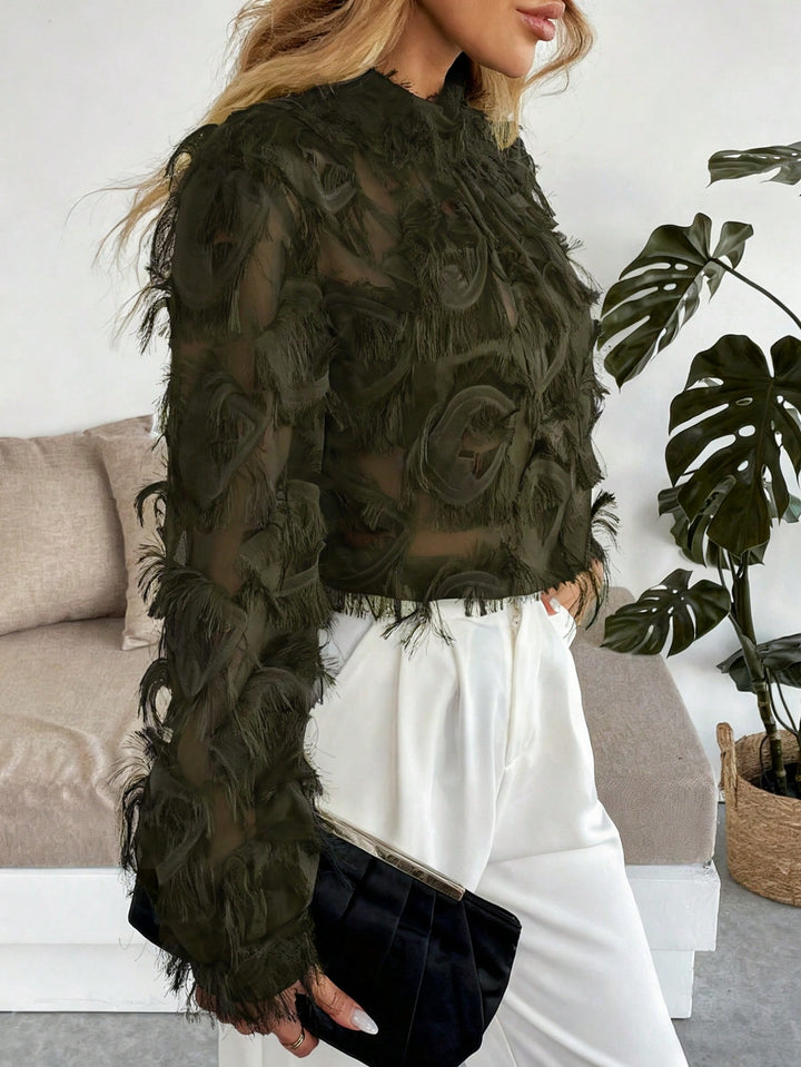 SHEIN blúz, khaki