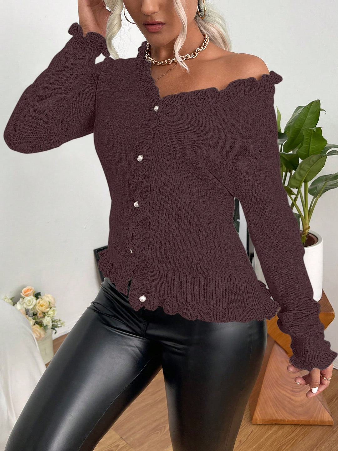 SHEIN kardigán, barna