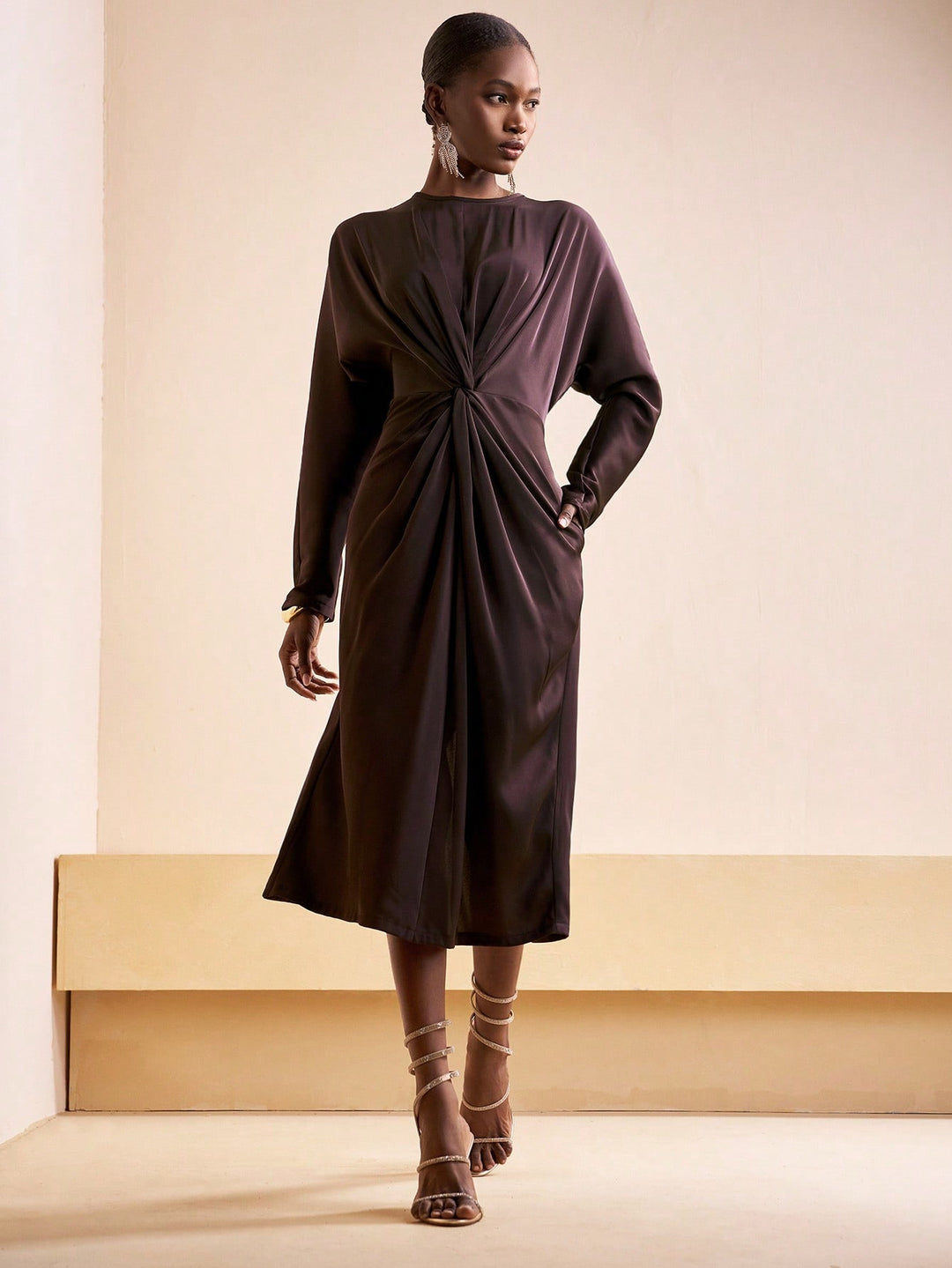 Rochie maxi SHEIN, maro