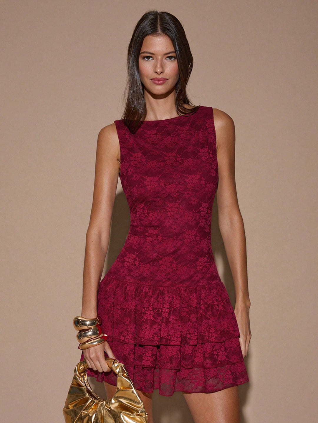 SHEIN mini ruha, bordó