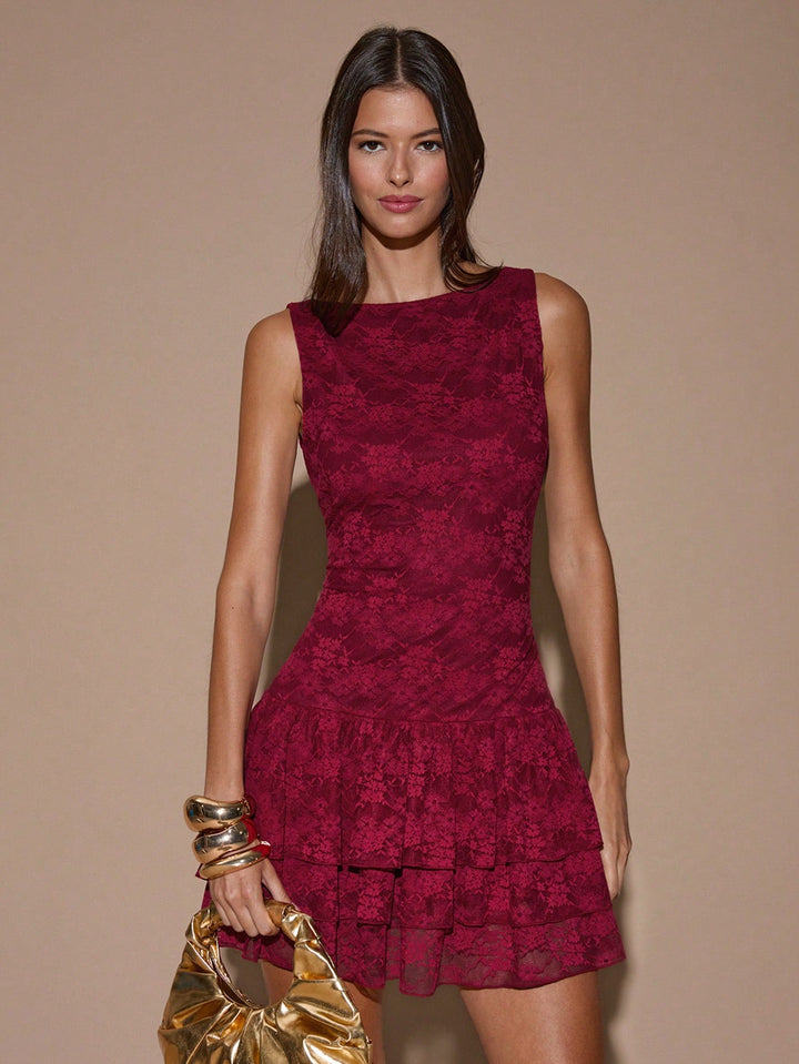 SHEIN mini ruha, bordó