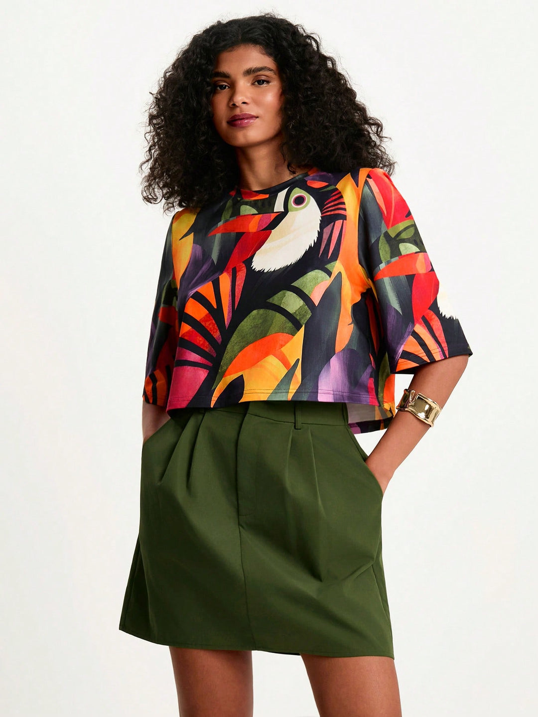 SHEIN szoknya, khaki