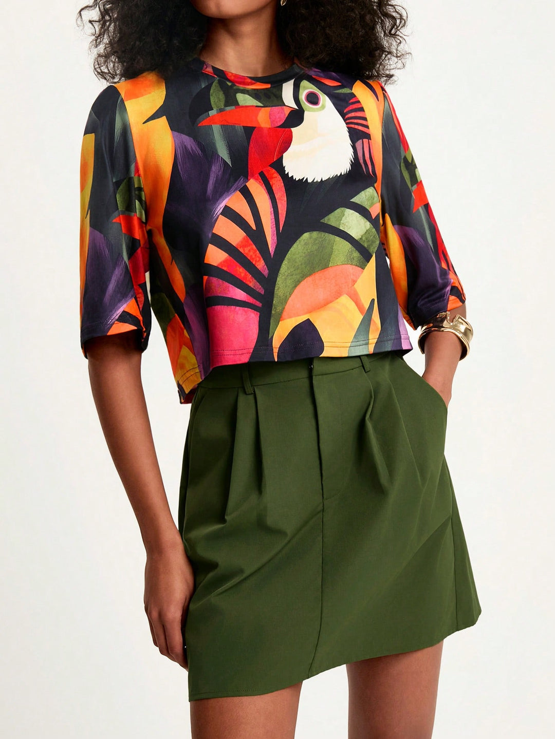 SHEIN szoknya, khaki